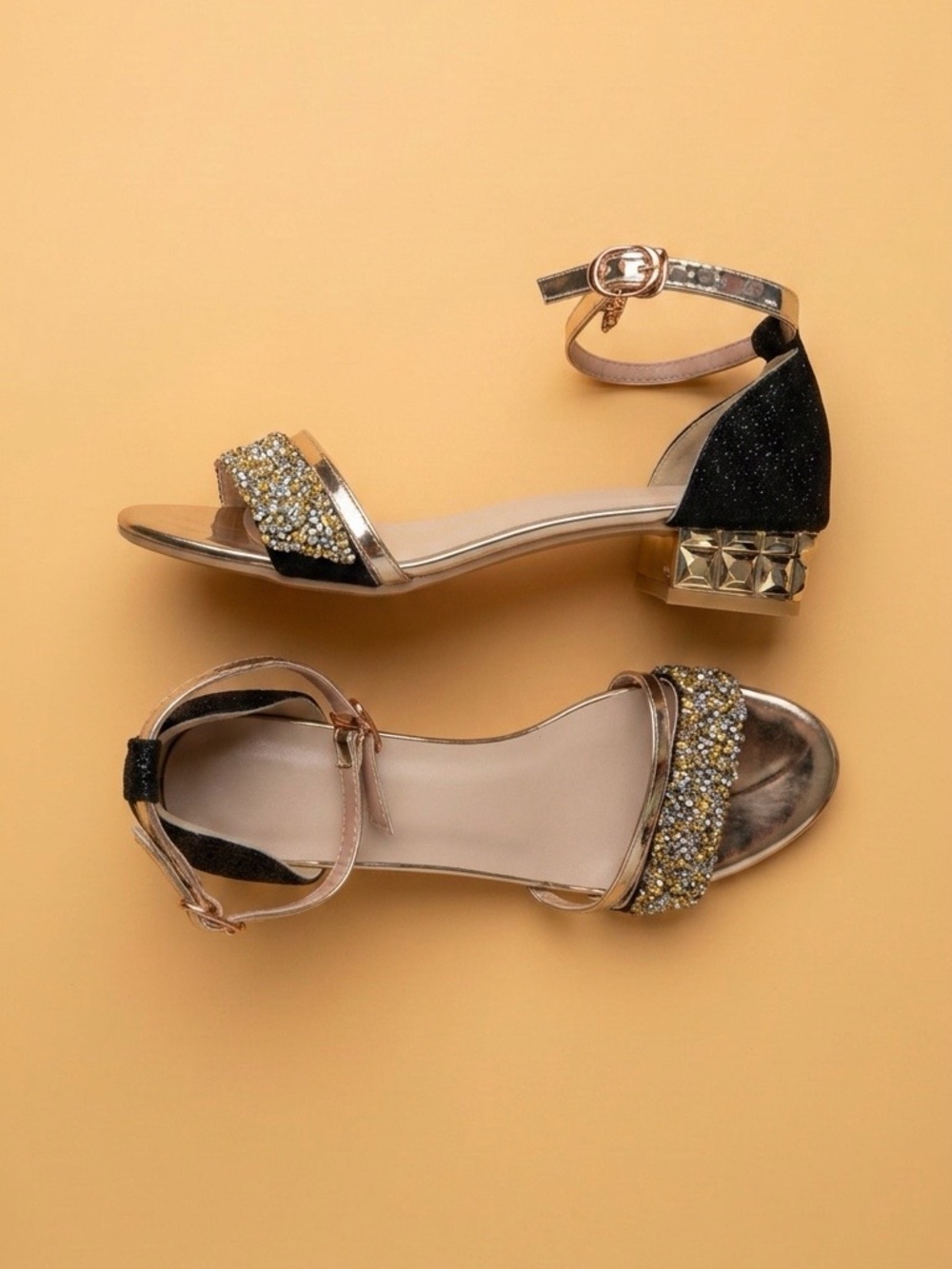 Elegant Gold and Silver Women's Sandals